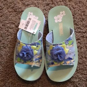 NWTs Vintage Gymboree Vacation Time Flip Flops/slides Sz 1